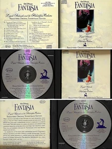 DISNEY *VG+* "FANTASIA" 1990 US BUENA VISTA RMST OST w/PHILADELPIA ORCHESTRA 2CD - Foto 1 di 1