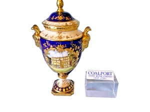 Coalport Twin Rams Head Handled Pedestal Covered Vase Clarence House M, Pinter - Picture 1 of 14