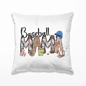 Baseball Mama Pillow Cover 18x18,Baseball Mama Pillow Cover Baseball Lover Gifts - Picture 1 of 6