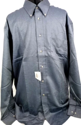 Savile Row-Mens Broadcloth Dress Shirt-Wrinkle Free-XL Extra Large-16.5-Blue-NEW - Image 1 of 4