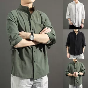 Herren Sommer Bügelfreie Slim Fit Hemden Kurzarmhemden Profi Shi - Bild 1 von 11
