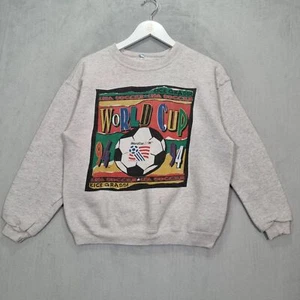 Vintage FIFA World Cup 1994 Sweatshirt Mens Small Grey USA Soccer Football - Picture 1 of 15