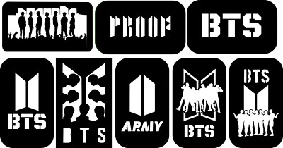 ADD POWER STENCILS 40 X BTS band Face Paint Body Art And Glass Etching stencils