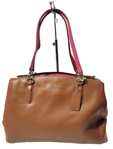 Coach Christie Tragetasche in Edgepaint genarbtes Leder hellbraun rosa - Bild 1 von 12