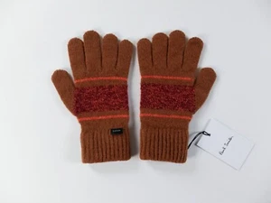 PAUL SMITH mainline burnt orange lambswool knit gloves One Size Made in England - Picture 1 of 7