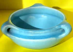 ROOKWOOD ART DECO 3 HANDLE POT #2163 E DATED 1923 PALE BLUE - Picture 1 of 5