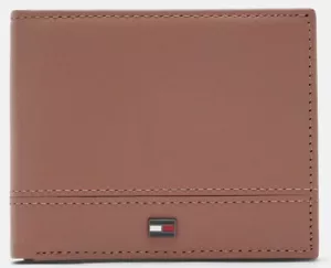 Tommy Hilfiger Men's Designer Premium Essential Mini Bifold Leather Wallet Brown - Picture 1 of 5