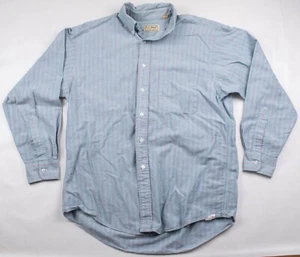Vintage 1990s LL Bean USA Made Purple Turquoise Striped Button-Up Shirt Men's MD - Picture 1 of 7