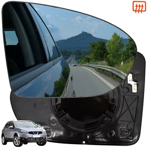 For Nissan Dualis J10 06-13 Right Side Wing Mirror Glass Heated With Base Clip - Picture 1 of 5