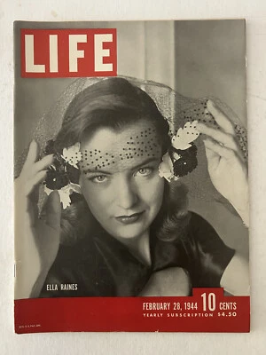 Life Magazine February 28, 1944, Berlin Bombing, Ella Raines, Battle Maps - Image 1 of 4