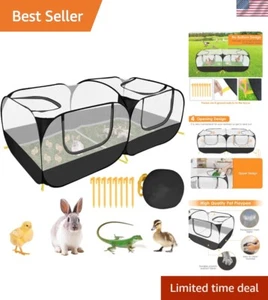 Breathable Mesh Pet Playpen for Dogs & Rabbits - Zipper Access & Outdoor Use - Picture 1 of 9