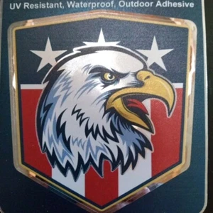 Premium Chrome Stickers UV Resistant Waterproof Outdoor Adhesive Support America - Bild 1 von 3