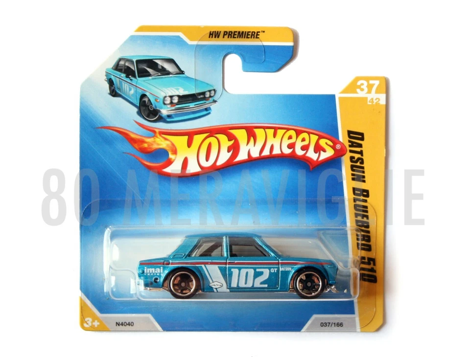 HOT WHEELS Datsun BLUEBIRD 510 n. 37 HW PREMIERE 2009 Short RARA Modellino Auto - Immagine 1 di 1