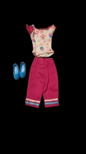 Barbie Floral Shirt Pink Capri With Blue Flat Shoes - Picture 1 of 2