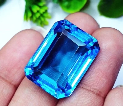 Indicolite Tourmaline Emerald Cut 36.70 Ct Certified Loose Gemstone On eBay - Image 1 of 4