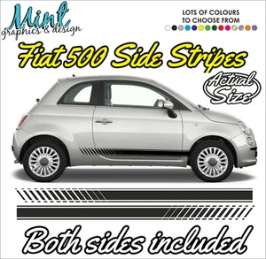 CALCOMANÍAS DE GRÁFICOS DEPORTIVOS FIAT 500 RAYAS LATERALES ABARTH CUALQUIER COLOR 001 - Imagen 1 de 4