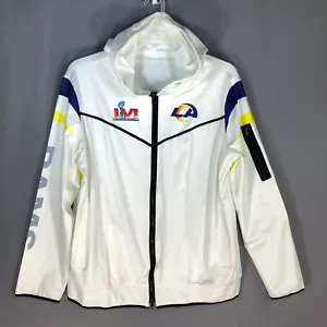 Giacca SuperBowl LVI Rams Grande Jersey Bianca Cerniera Intera Manica Lunga Leggera - Foto 1 di 13