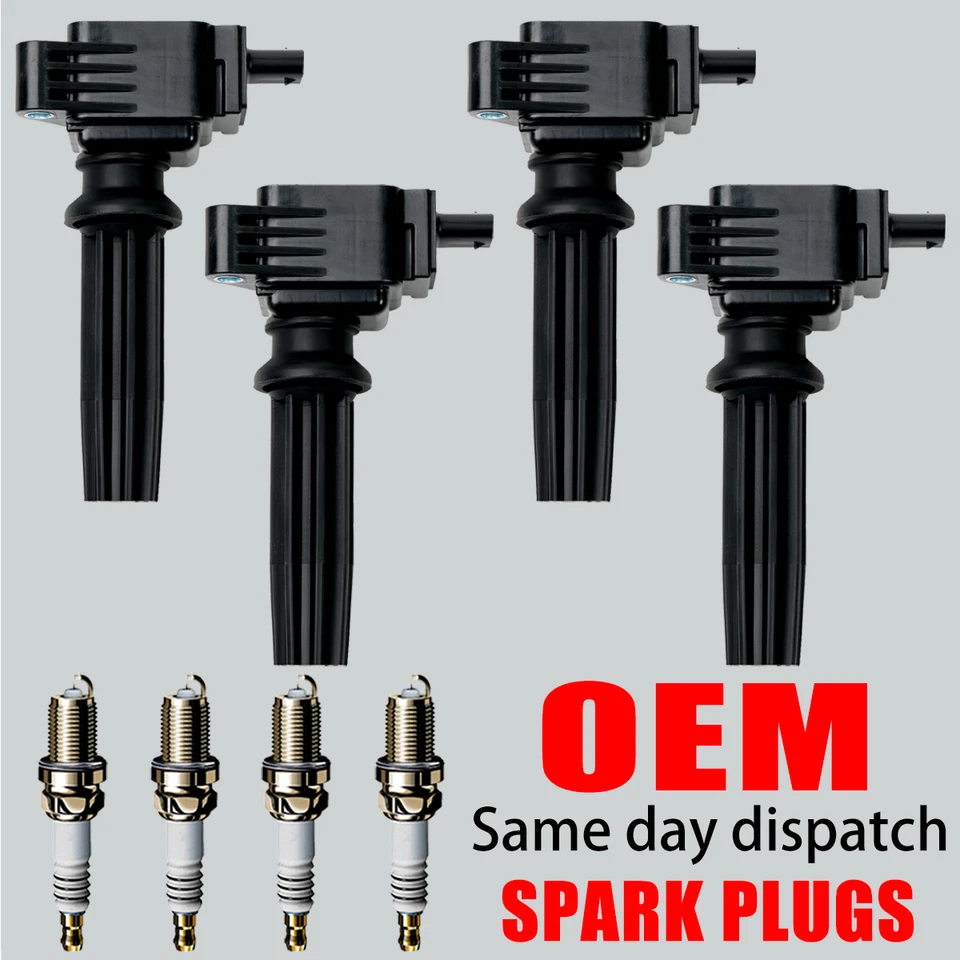4X OEM Ignition Coil & 4 Iridium Spark Plug For Ford Focus Lincoln MKC MKZ UF670 - Image 1 of 4