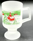 Vintage '82 Frosted Tiara Coffee Tea Mug Christmas Winter Church Scene Pedestal