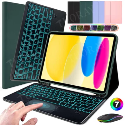 Backlit Touchpad Keyboard Case Mouse For iPad 7/8/9/10th Gen Air 3 4 5 6 Pro 11 - Image 1 of 4