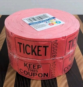 500 Raffle Tickets 50/50 Double Stub Split the Pot, Sealed Roll, New, Red Ticket - Picture 1 of 4