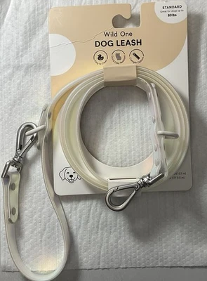 DO&G Wild One Adjustable Dog Leash -White Solar Holographic-Standard Up To 80#’s-NEW