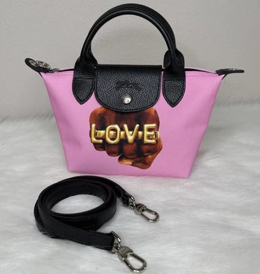 Longchamp x Toiletpaper Love Pink XS Top Handle Bag Crossbody Collab Rare NWOT - Image 1 of 4