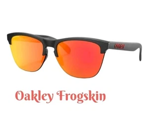 Oakley Frogskin Unisex Sunglasses Semi Rimless None Slip Prism Black Ruby Lens - Picture 1 of 13