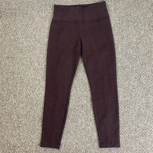 Athleta Leggings Womens Medium Plum Delancey Herringbone Tight Zip Back Pockets - Picture 1 of 13