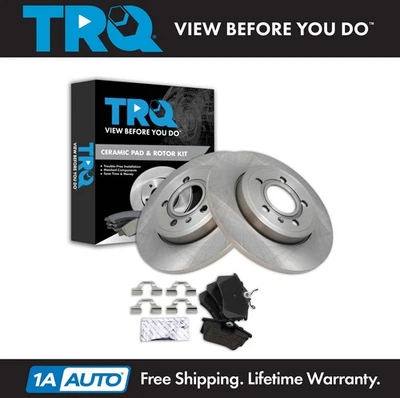 TRQ Rear Brake Pad & Rotor Kit Ceramic For 2006 Audi A4 Quattro - Image 1 of 4