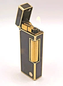 Dunhill Rollagas WORKING Vintage Lighter RARE Tortoiseshell w/Gold Trim "d" logo - Picture 1 of 16