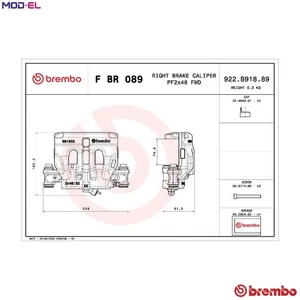 BRAKE CALIPER F BR 089 FOR MERCEDES-BENZ VITO/Tourer/Mixto/Van 1.6L 4cyl - Picture 1 of 9