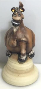 Artist Todd Warner-‘silly Horse’ Pottery Bell-2000- 9 Inch- Missing One Ear - Picture 1 of 7