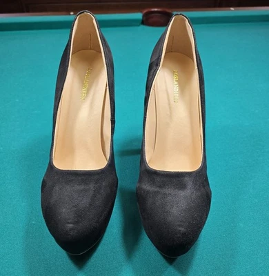 Loslandifen Women's Black Suede Stiletto Heels Size 9 - Image 1 of 4