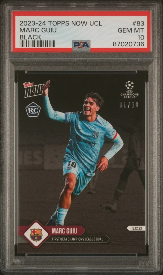PSA 9 Marc Guiu 2023 Topps Now #83 Black SP The #1 of 10 Made! Rookie Card - Image 1 of 1