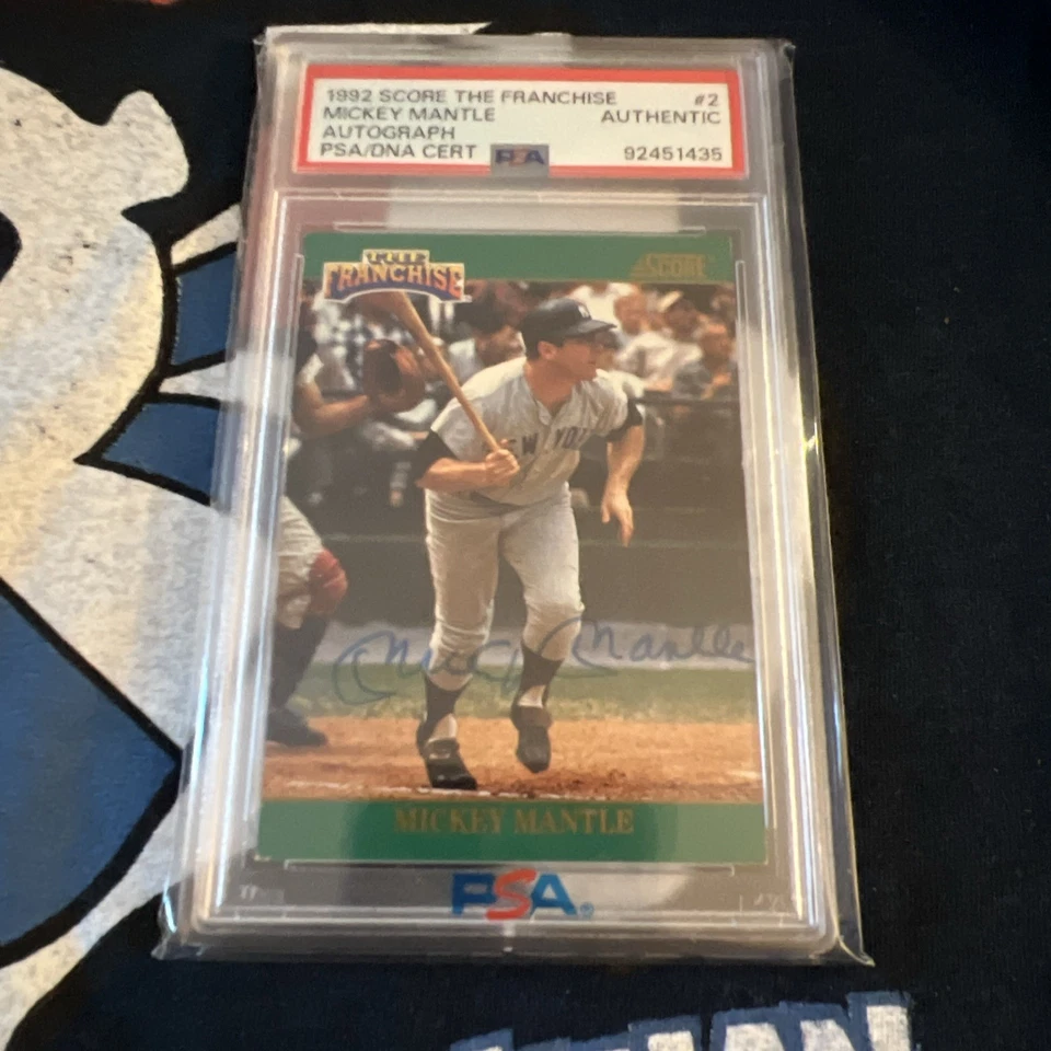 1992 Score The Franchise Mickey Mantle #2 Autograph PSA Authentic Auto Yankees - Image 1 of 3