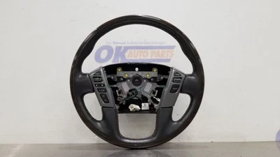18 NISSAN TITAN PLATINUM RESERVE STEERING WHEEL WITH CONTROLS BLACK AND WOOD - Image 1 of 4