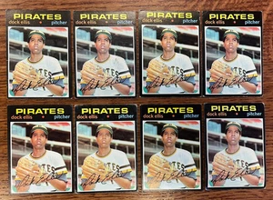 1971 Topps # 2 -- Dock Ellis Pittsburgh Pirates Hoard -- 8 tarjetas sin clasificar en muy buen estado-casi nuevo - Imagen 1 de 2