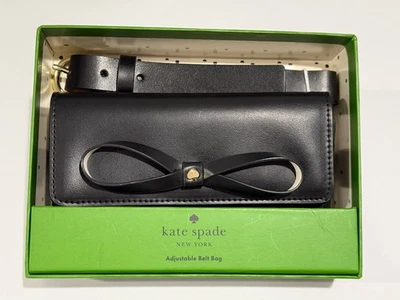 Bolso Cinturón Kate Spade New York Bow ~ Cuero Negro ~ Talla S/M Foto 1 de 4