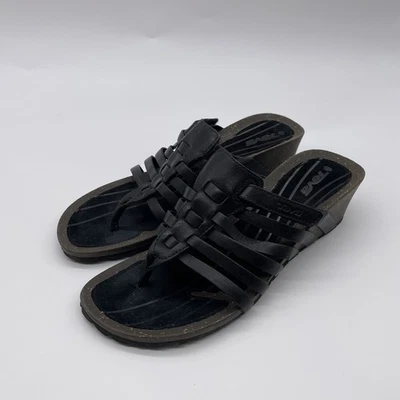 Zapatos para mujer Teva Cabrillo 3 sandalias de cuña - cuero negro talla 9 Foto 1 de 4