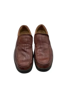 CLARKS Cushion Cell Brown Leather Slip On Loafers Shoes - Picture 1 of 12