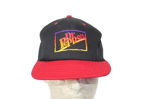 Vintage 90s Dr Pepper Hat Snapback Cap Black Red With Logo Y2K One Size - Bild 1 von 7