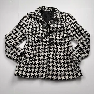 Rampage Mantel Damen Large schwarz weiß Hahnentritt Toggle Peacoat Winterjacke - Bild 1 von 13