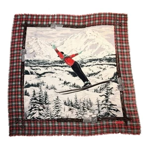 Sciarpa lana a quadri Ralph Lauren vintage anni 80 maglione sci scena invernale novità stampa - Foto 1 di 8