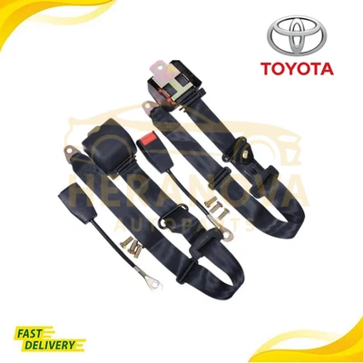 For All Toyota Rav4 2 Car Seat Belts 2Pcs Front Retractable Black - Image 1 of 4