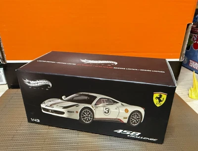 Hot Wheels Elite X5505 Ferrari 458 Challenge Car #3 1/43 diecast blanco usado como nuevo Foto 1 de 4