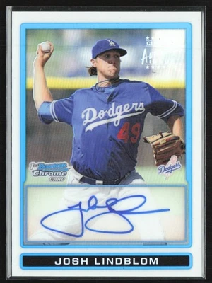 Josh Lindblom 2009 Bowman Chrome Refractor Auto /500 C #BCP117 Los Angeles - Image 1 of 2