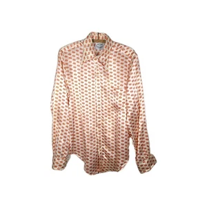 Vtg 60s Satin Orange Elephants Men’s Shirt M Peter Golding Van Heusen Mod Rare - Picture 1 of 16