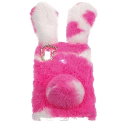 Custodia telefono posteriore peluche calda orecchio lungo soffice compatibile con A11 - Immagine 1 di 4