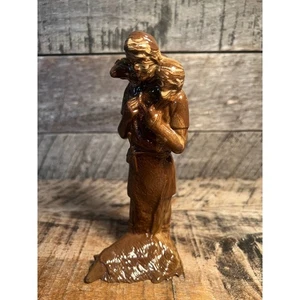 Vintage Hirte trägt Lamm Figur Guter Hirte Statue Keramik religiös Deko - Bild 1 von 10